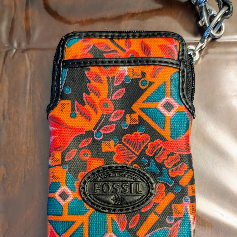 Fossil - Very Good Condition! Vibrant, Colorful Wristlet Card & Cash Holder
